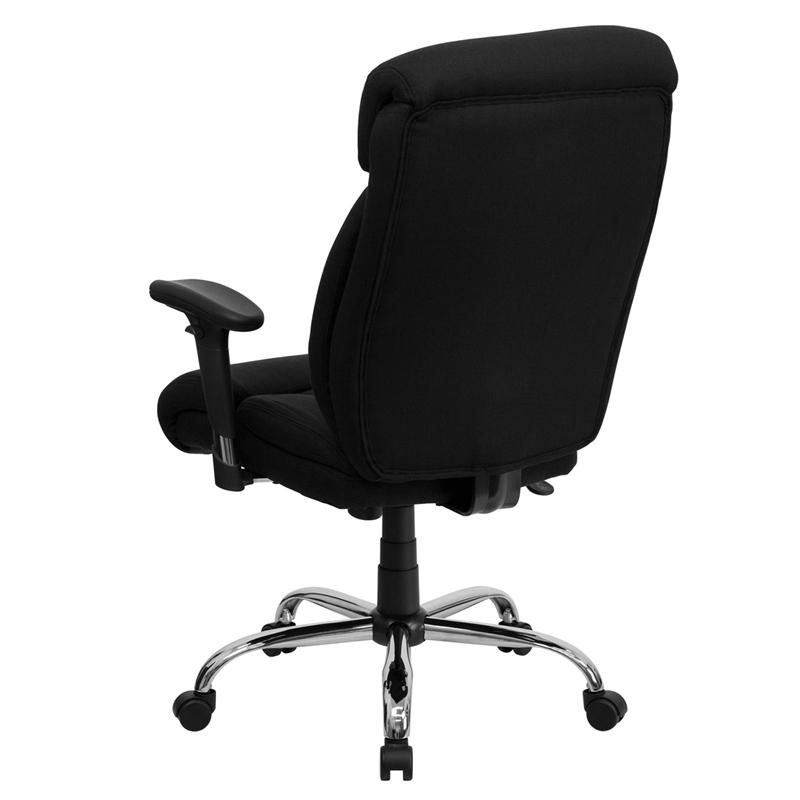 Hercules Series Big & Tall 400 Lb. Rated Black Fabric Executive Ergonomic Office Chair With Full Headrest And Arms By Flash Furniture | Office Chairs | Modishstore - 3