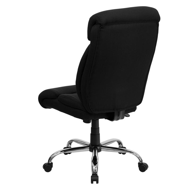 Hercules Series Big & Tall 400 Lb. Rated Black Fabric Executive Ergonomic Office Chair And Chrome Base By Flash Furniture | Office Chairs | Modishstore - 3