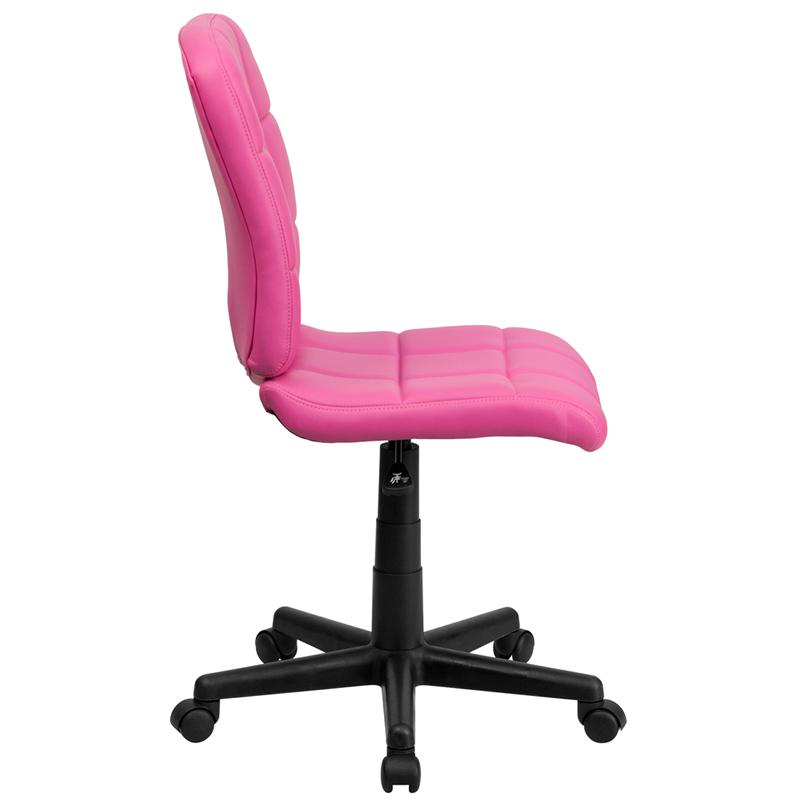 Mid-Back Pink Quilted Vinyl Swivel Task Office Chair By Flash Furniture | Office Chairs | Modishstore - 2