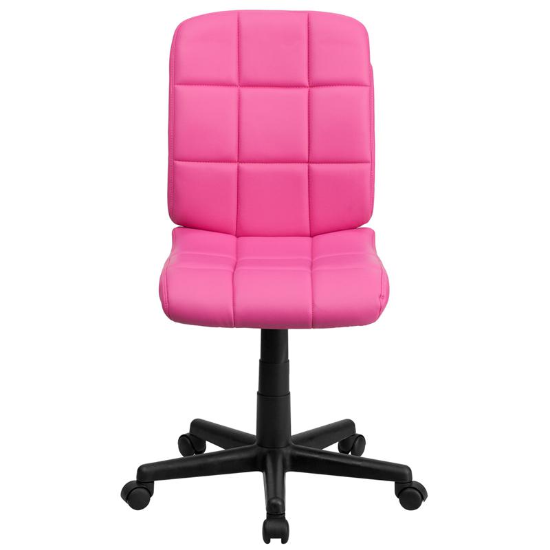 Mid-Back Pink Quilted Vinyl Swivel Task Office Chair By Flash Furniture | Office Chairs | Modishstore - 4