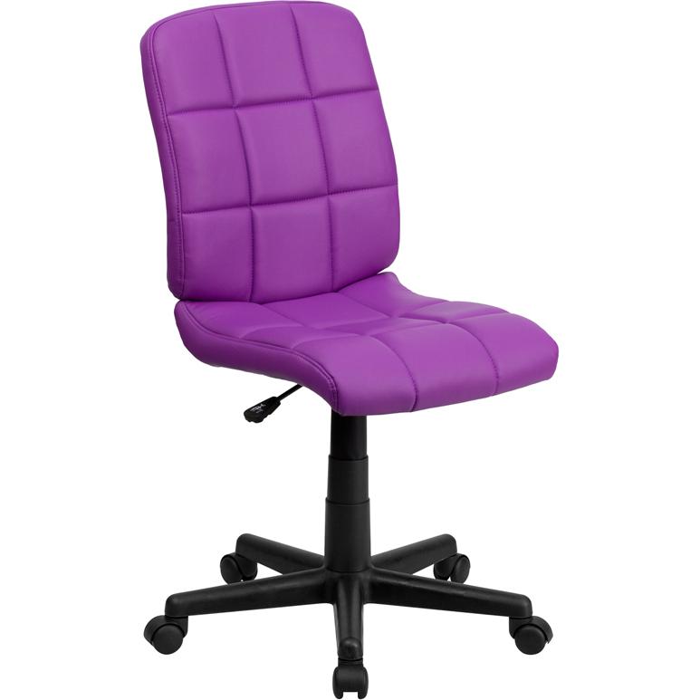 Mid-Back Purple Quilted Vinyl Swivel Task Office Chair By Flash Furniture | Office Chairs | Modishstore - 1