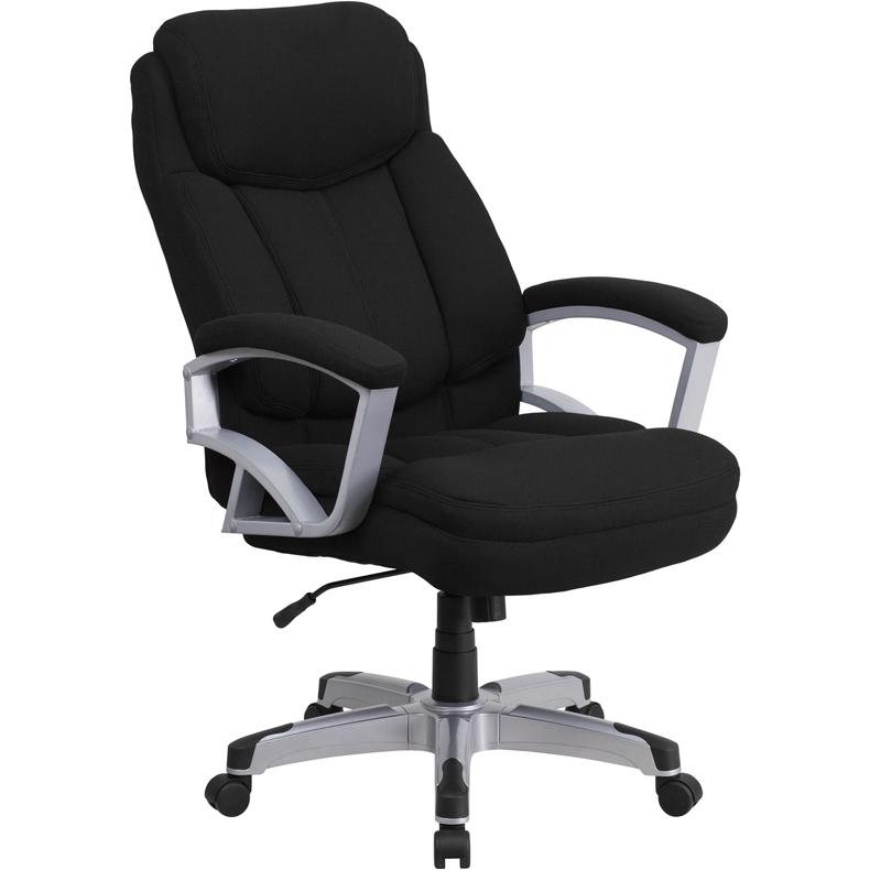 Hercules Series Big & Tall 500 Lb. Rated Black Fabric Executive Swivel Ergonomic Office Chair With Arms By Flash Furniture | Office Chairs | Modishstore - 1