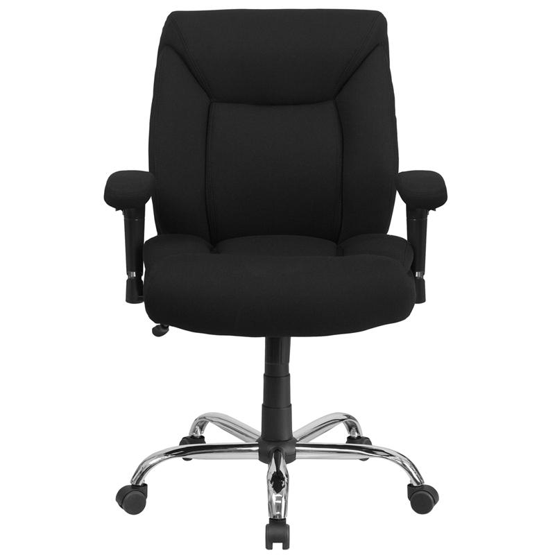 Hercules Series Big & Tall 400 Lb. Rated Black Fabric Deep Tufted Swivel Ergonomic Task Office Chair With Adjustable Arms By Flash Furniture | Office Chairs | Modishstore - 4