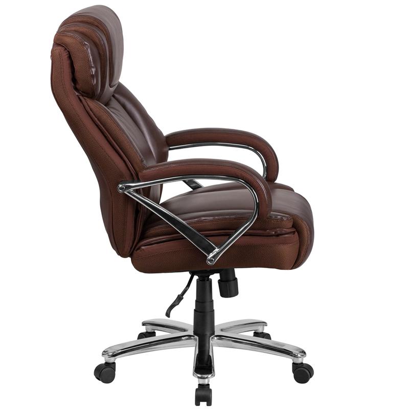 Hercules Series Big & Tall 500 Lb. Rated Brown Leathersoft Executive Swivel Ergonomic Office Chair With Extra Wide Seat By Flash Furniture | Office Chairs | Modishstore - 2