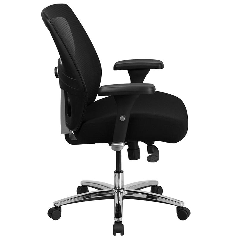 Flash Furniture Hercules Series Big & Tall 500 lb. Rated Black Leather Executive Swivel Chair with Height Adjustable Headrest