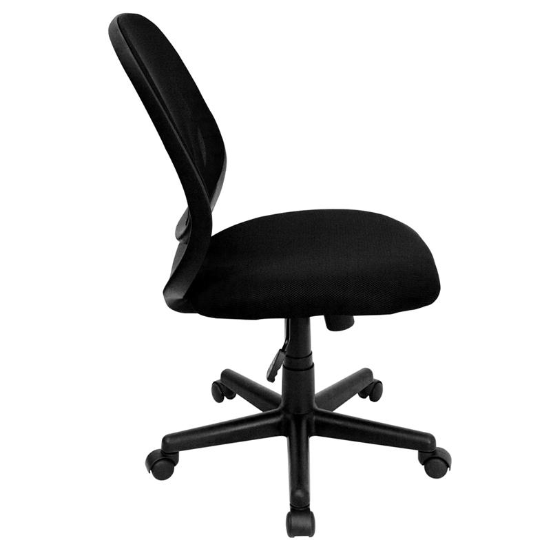 Y-Go Office Chair™ Mid-Back Black Mesh Swivel Task Office Chair By Flash Furniture | Office Chairs | Modishstore - 2