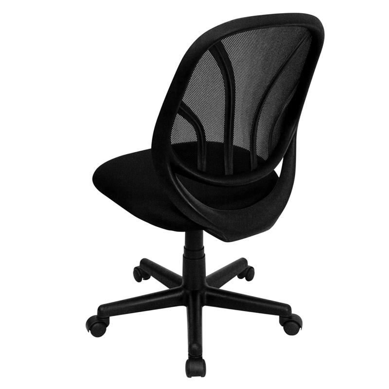 Y-Go Office Chair™ Mid-Back Black Mesh Swivel Task Office Chair By Flash Furniture | Office Chairs | Modishstore - 3