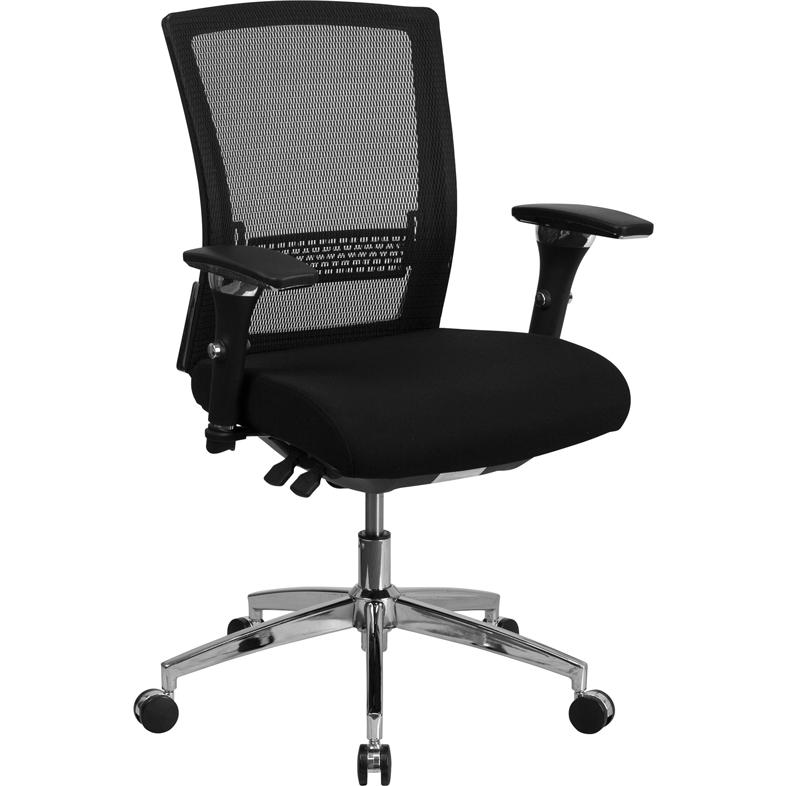 Hercules Series 24/7 Intensive Use 300 Lb. Rated Black, Mesh Multifunction Ergonomic Office Chair With Seat Slider By Flash Furniture | Office Chairs | Modishstore - 1