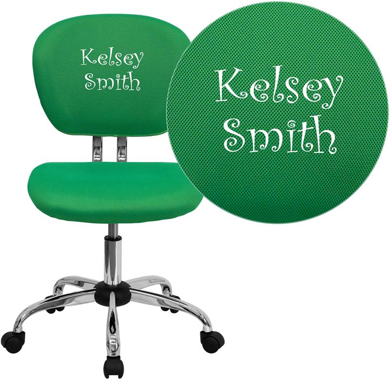 Personalized Mid-Back Bright Green Mesh Swivel Task Office Chair With Chrome Base By Flash Furniture | Office Chairs | Modishstore - 1