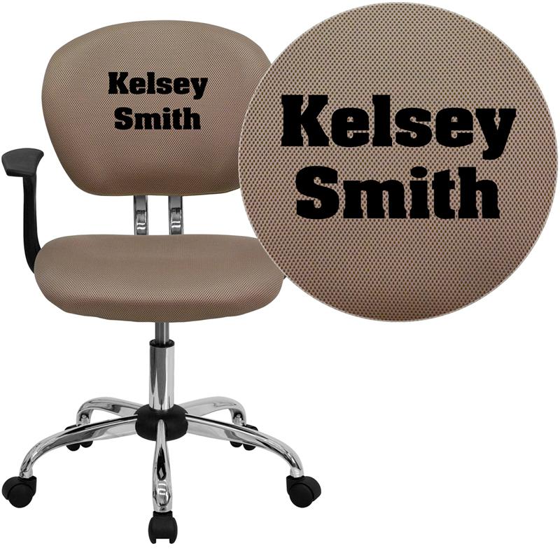 Personalized Mid-Back Coffee Brown Mesh Swivel Task Office Chair With Chrome Base And Arms By Flash Furniture | Office Chairs | Modishstore - 1