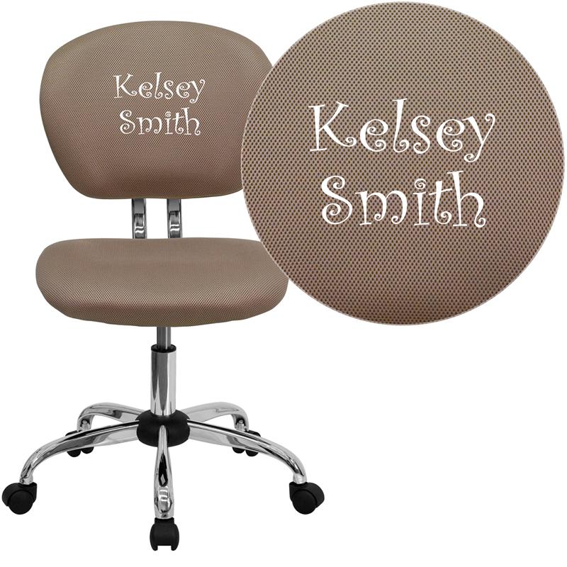 Personalized Mid-Back Coffee Brown Mesh Swivel Task Office Chair With Chrome Base By Flash Furniture | Office Chairs | Modishstore - 1