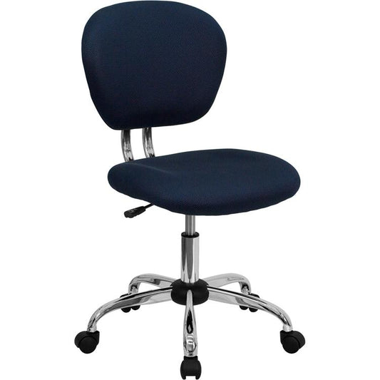 Mid-Back Navy Mesh Padded Swivel Task Office Chair With Chrome Base By Flash Furniture | Office Chairs | Modishstore - 1