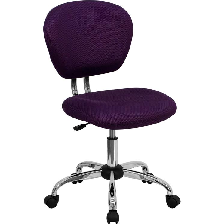 Mid-Back Purple Mesh Padded Swivel Task Office Chair With Chrome Base By Flash Furniture | Office Chairs | Modishstore - 1