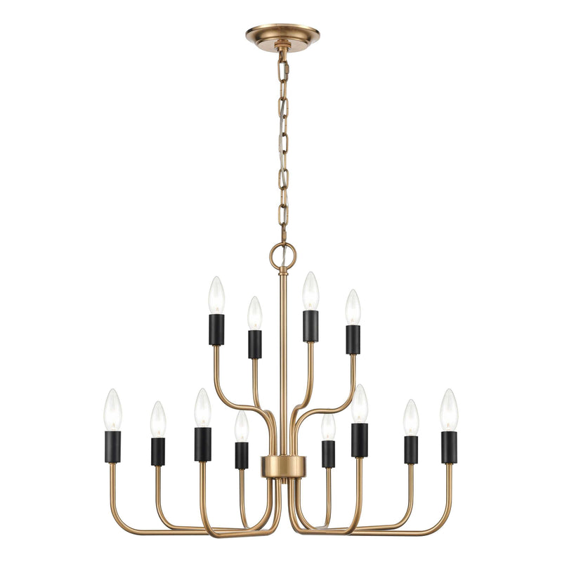 Epping Avenue 24'' Wide 12-Light Chandelier - Aged Brass By ELK |Chandeliers |Modishstore 