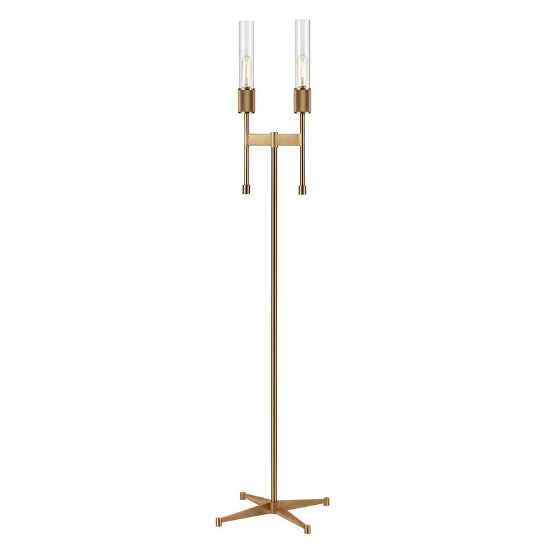 Beaconsfield 65'' High 2-Light Floor Lamp - Aged Brass By ELK |Floor Lamps |Modishstore 