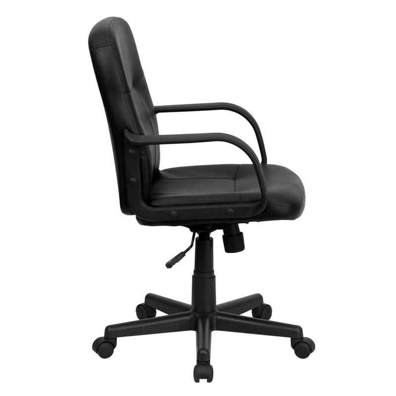 Mid-Back Black Glove Vinyl Executive Swivel Office Chair With Arms By Flash Furniture | Office Chairs | Modishstore - 2