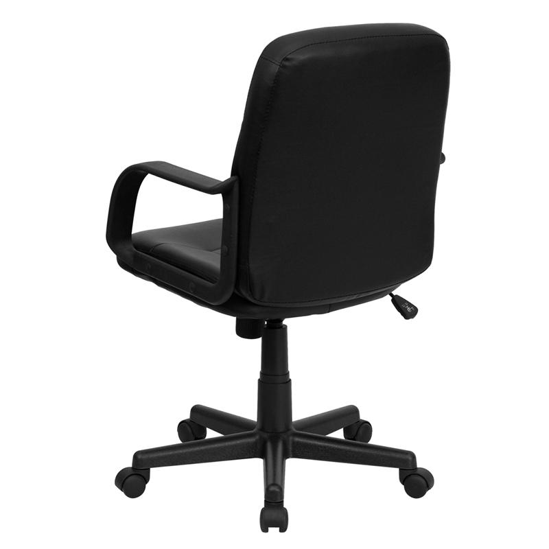 Mid-Back Black Glove Vinyl Executive Swivel Office Chair With Arms By Flash Furniture | Office Chairs | Modishstore - 3