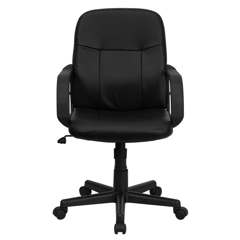 Mid-Back Black Glove Vinyl Executive Swivel Office Chair With Arms By Flash Furniture | Office Chairs | Modishstore - 4