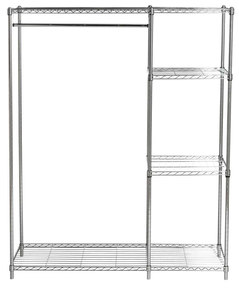 Safavieh Betsy Chrome Wire Adjustable Garment Rack (47.2 In. W X 17.7 In. D X 59.1 In. H) - Chrome | Shelves & Shelving Units | Modishstore