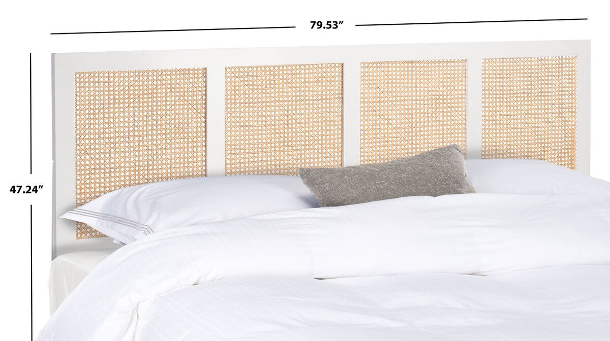 Safavieh Vienna Cane Headboard King Size - White | Headboards | Modishstore - 4