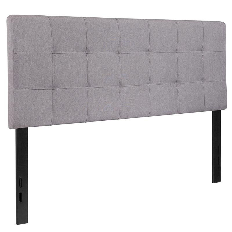 Bedford Tufted Upholstered Full Size Headboard In Light Gray Fabric By Flash Furniture | Headboards | Modishstore - 3