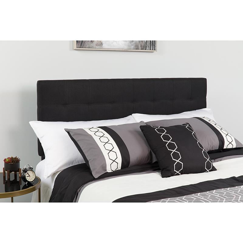 Bedford Tufted Upholstered King Size Headboard In Black Fabric By Flash Furniture | Headboards | Modishstore - 1