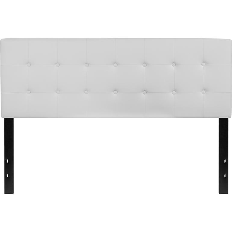 Lennox Tufted Upholstered Queen Size Headboard In White Vinyl By Flash Furniture | Headboards | Modishstore - 2