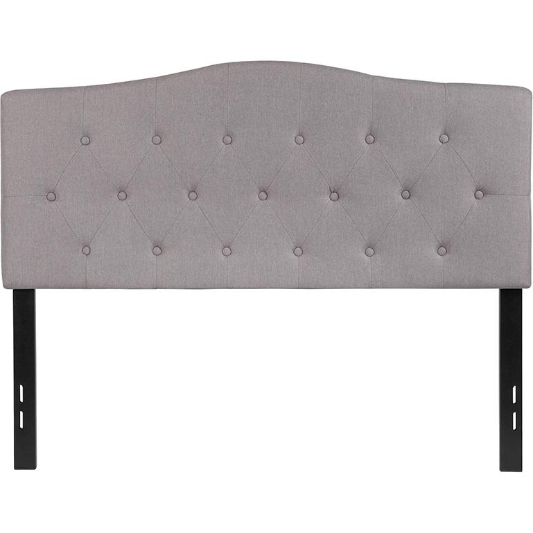 Cambridge Tufted Upholstered Full Size Headboard In Light Gray Fabric By Flash Furniture | Headboards | Modishstore - 2