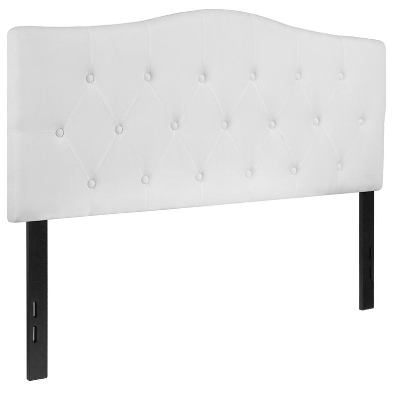 Cambridge Tufted Upholstered Full Size Headboard In White Fabric By Flash Furniture | Headboards | Modishstore - 1