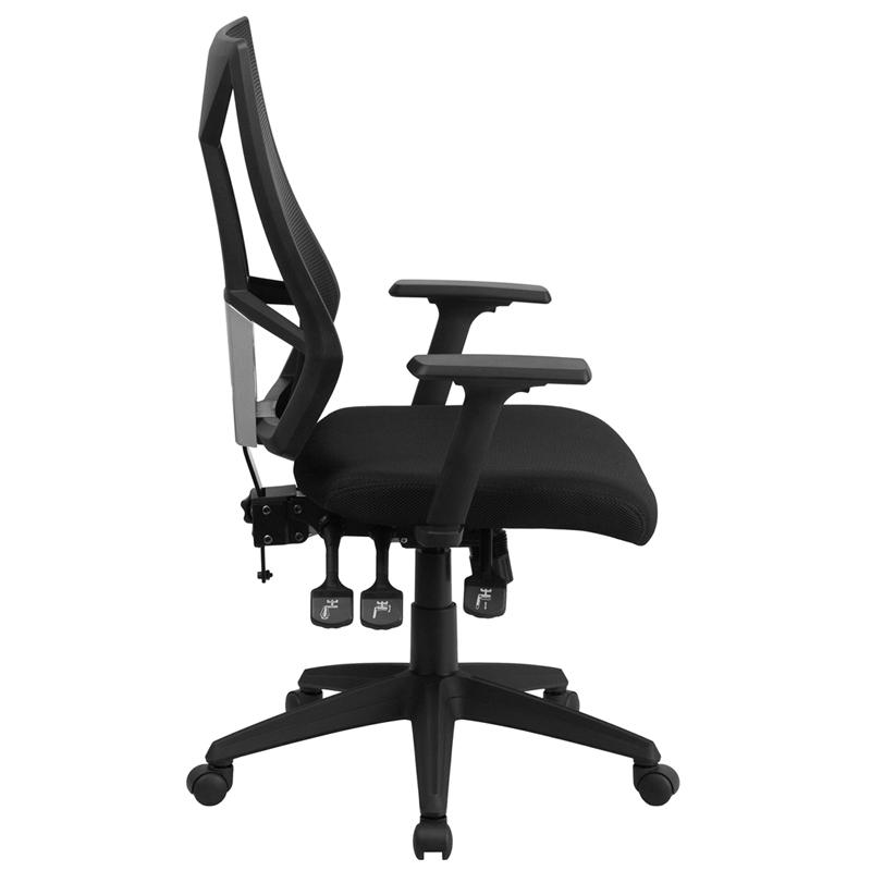 HomeRoots High Back and Neck Support Black Mesh Office Chair in the Office  Chairs department at