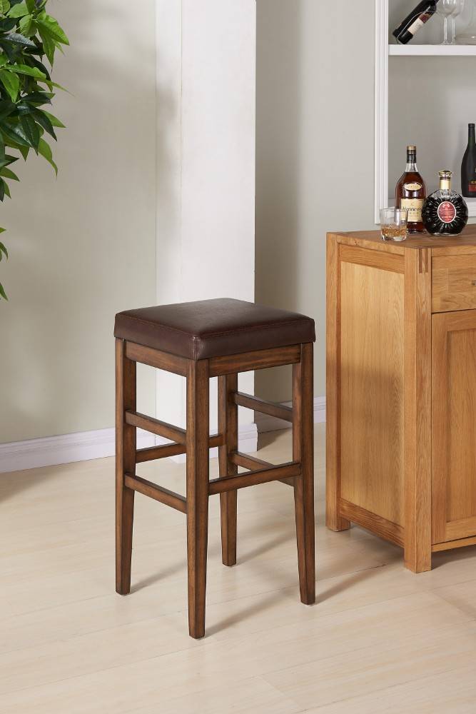 Sonata 26" Counter Height Wood Backless Barstool By Armen Living | Bar Stools | Modishstore