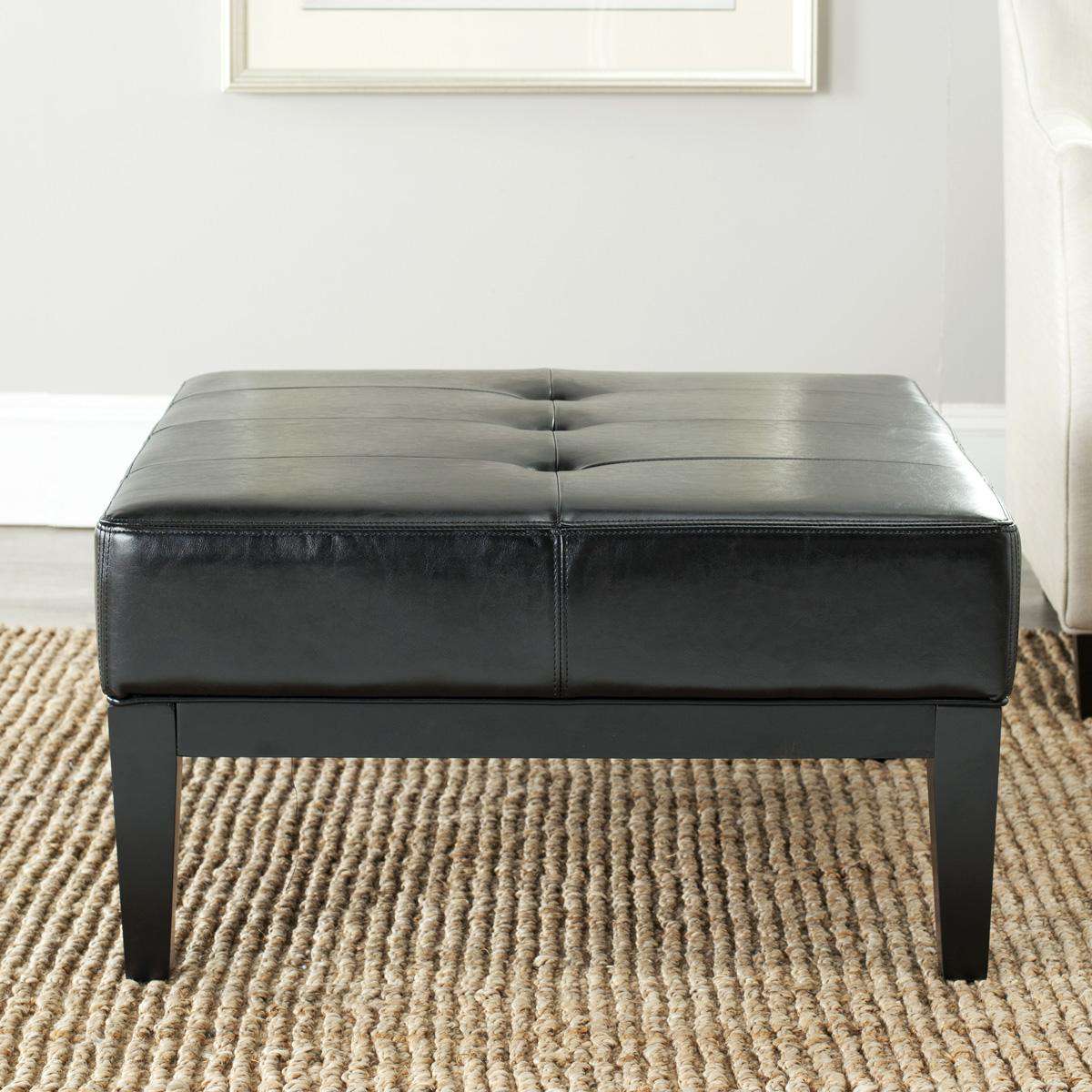 Safavieh Fulton Square Cocktail Ottoman Small Black