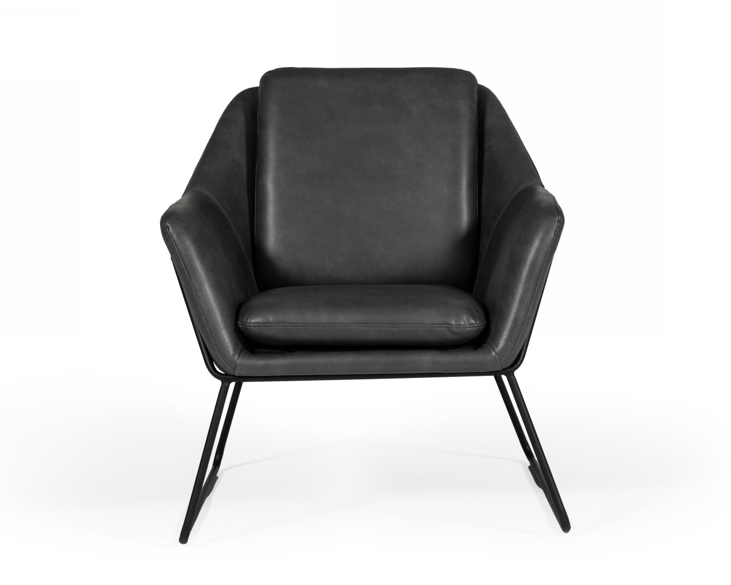 Modrest Jennifer - Industrial Dark Grey Eco-Leather Accent Chair | Accent Chairs | Modishstore - 2