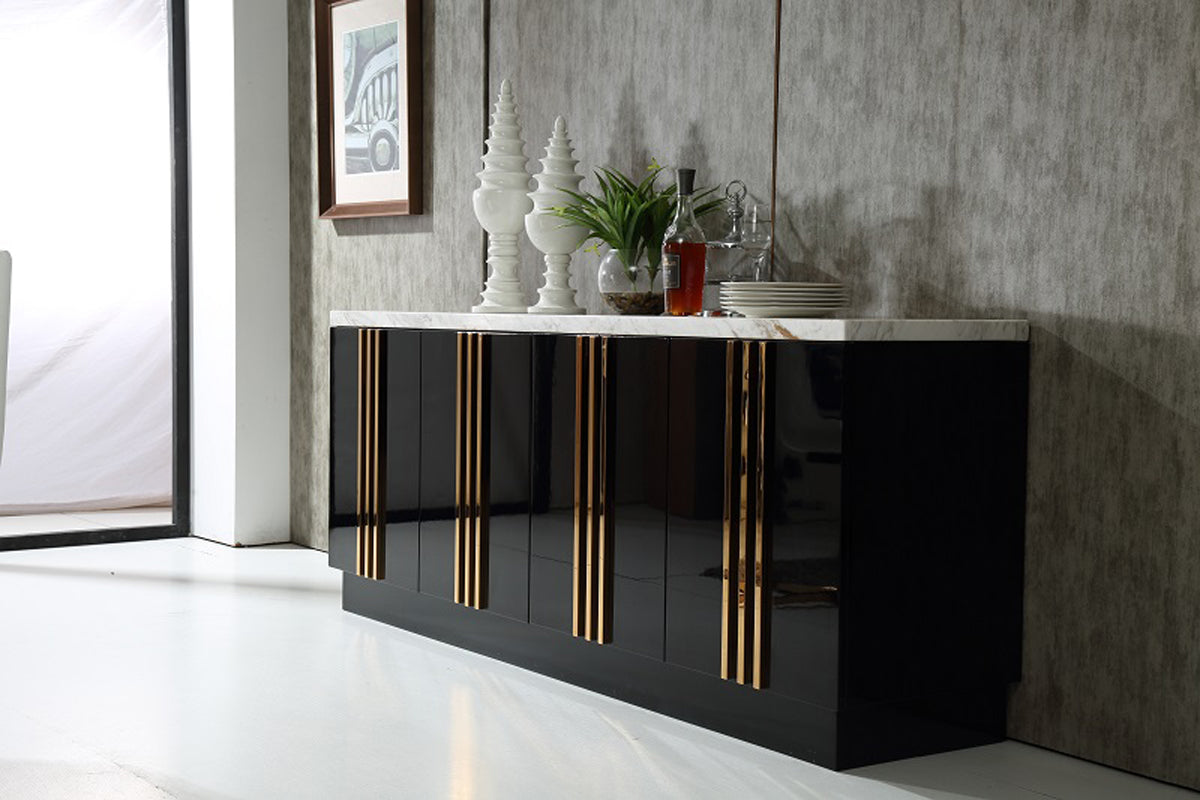 Modrest Kingsley Modern Marble & Rosegold Buffet | Sideboards | Modishstore - 1