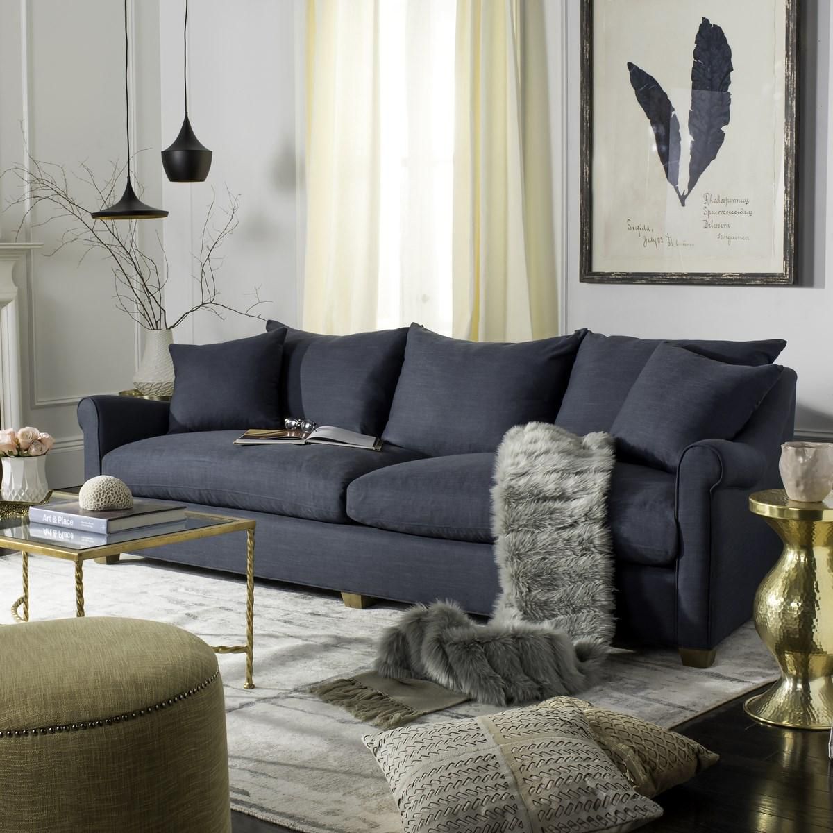 Safavieh Frasier Sofa - Navy | Sofas | Modishstore