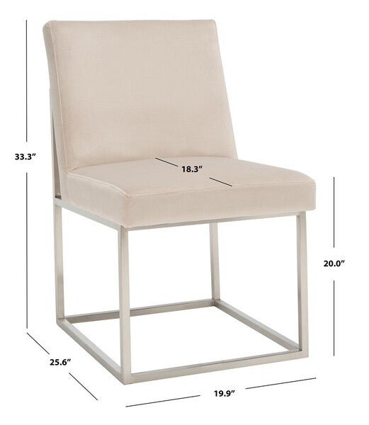 Safavieh Jenette Dining Chair - Taupe and Silver | Dining Chairs | Modishstore - 3