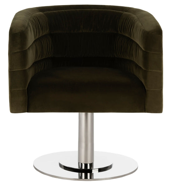 Safavieh Marie Velvet Swivel Tub Chair - Olive | Accent Chairs | Modishstore - 2