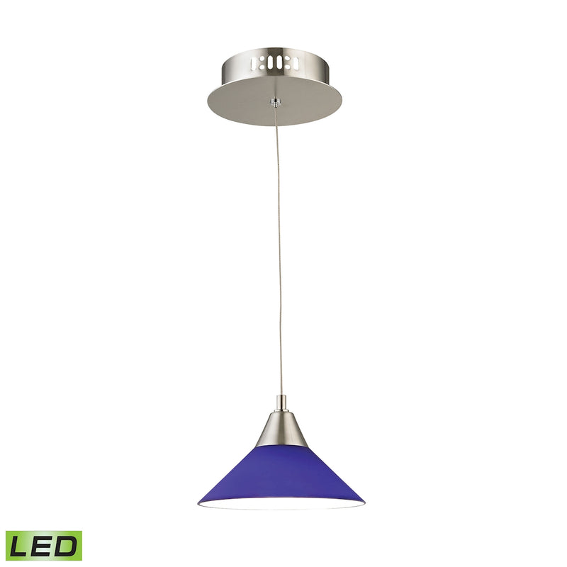 Cono Single Led Pendant Complete with Blue Glass Shade and Holder ELK Lighting | Pendant Lamps | Modishstore