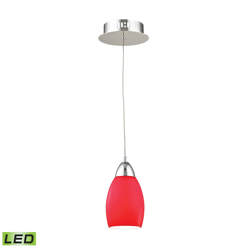 Buro Single Led Pendant Complete with Red Glass Shade and Holder ELK Lighting | Pendant Lamps | Modishstore