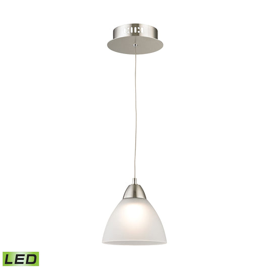 ELK Cassandra 1-Light Mini Pendant in Polished Chrome with White Glass - Includes Adapter Kit ELK Lighting | Pendant Lamps | Modishstore