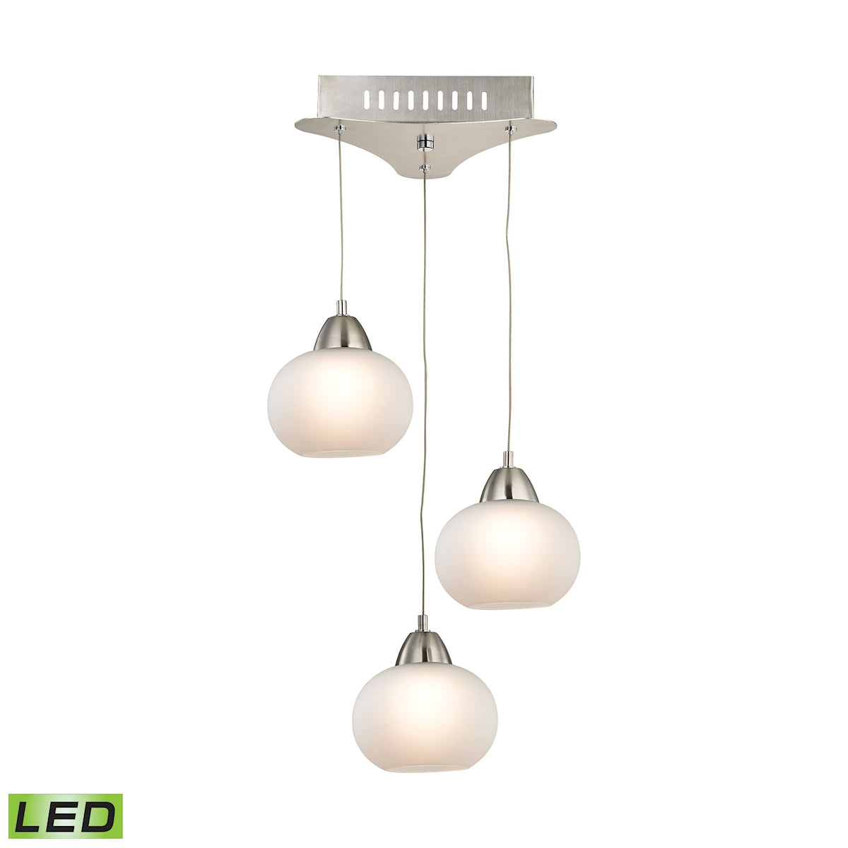 ELK Ciotola Triple Led Pendant Complete with White Glass Shade and Holder ELK Lighting | Pendant Lamps | Modishstore