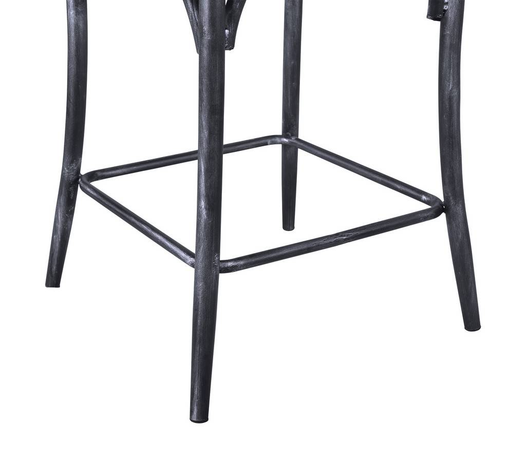 Sloan 26” Industrial Grey and Pine Wood X-Back Counter Height Counter Stool By Armen Living | Bar Stools | Modishstore - 4