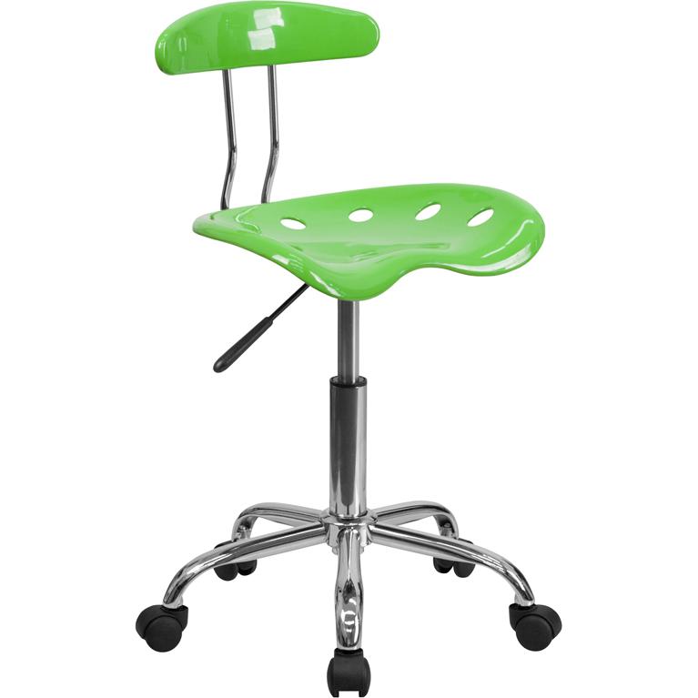 Vibrant Apple Green And Chrome Swivel Task Office Chair With Tractor Seat By Flash Furniture | Office Chairs | Modishstore - 1