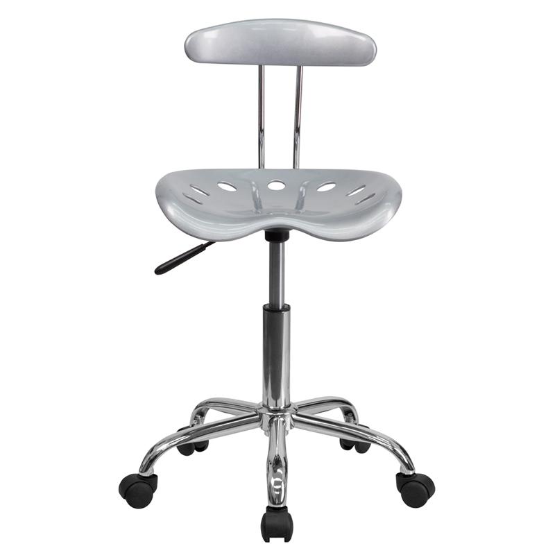 Vibrant Silver And Chrome Swivel Task Office Chair With Tractor Seat By Flash Furniture | Office Chairs | Modishstore - 4