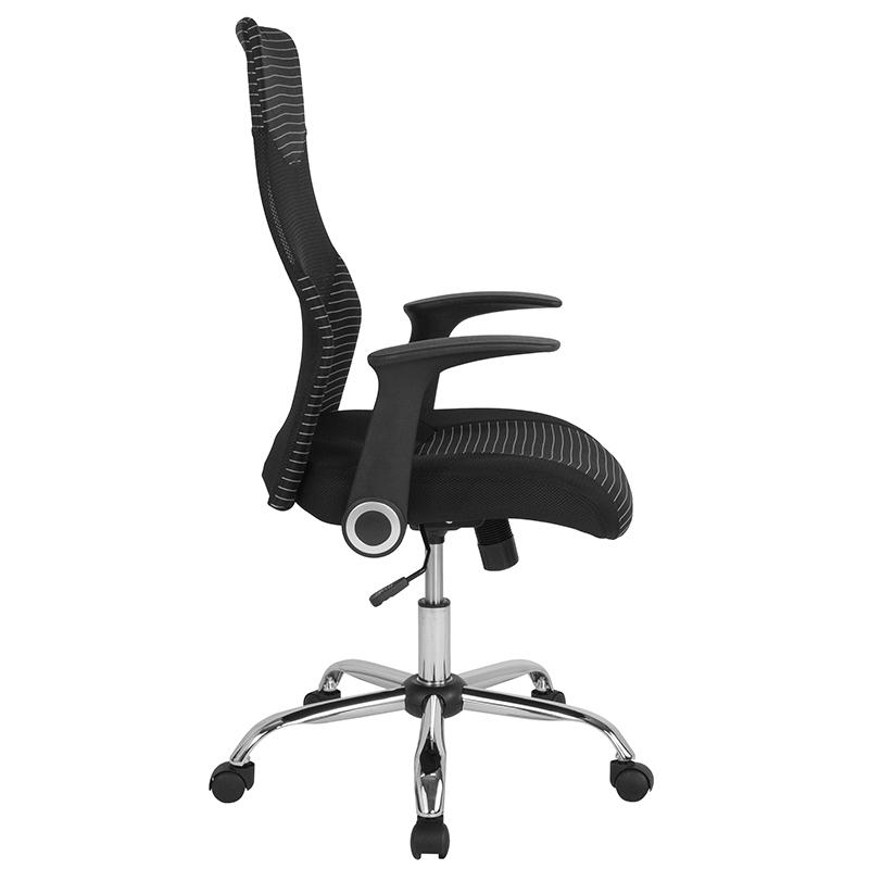 Milford High Back Ergonomic Office Chair With Contemporary Mesh Design In Black And White By Flash Furniture | Office Chairs | Modishstore - 2