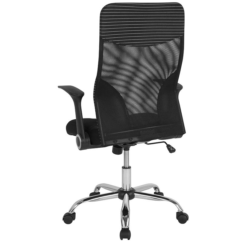 Milford High Back Ergonomic Office Chair With Contemporary Mesh Design In Black And White By Flash Furniture | Office Chairs | Modishstore - 3