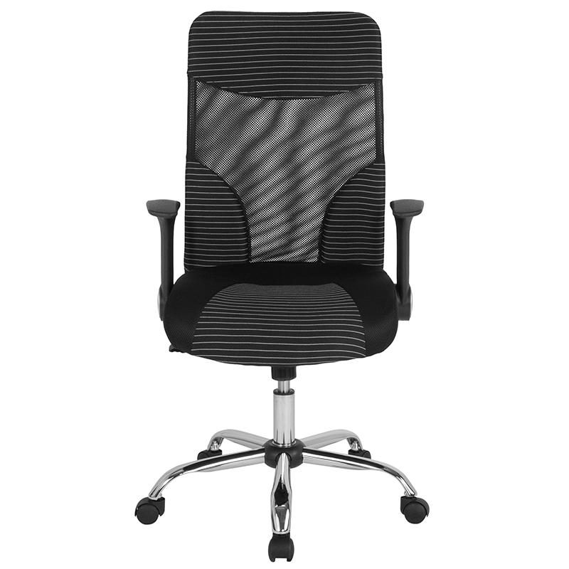 Milford High Back Ergonomic Office Chair With Contemporary Mesh Design In Black And White By Flash Furniture | Office Chairs | Modishstore - 4