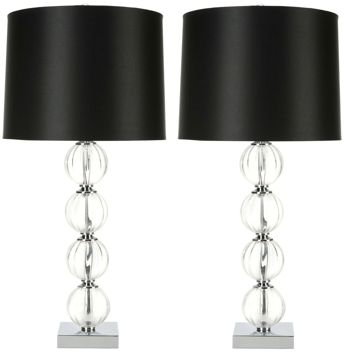 Safavieh Amanda 31-Inch H Black Crystal Glass Globe Lamp Set Of 2 - Black | Table Lamps | Modishstore - 2