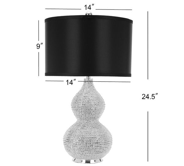 Safavieh Nicole, 24.5 Inch, Silver, Resin/Iron Table Lamp Set Of 2 W/ Usb Port ‰ÛÒ Black Shades? Set Of 2 - Silver | Table Lamps | Modishstore - 3