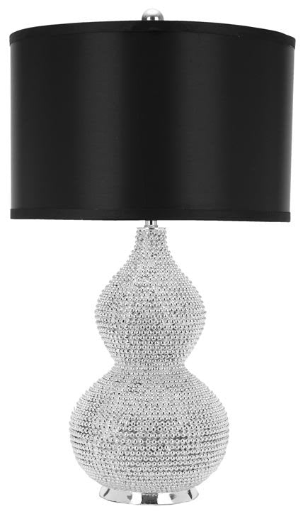 Safavieh Nicole, 24.5 Inch, Silver, Resin/Iron Table Lamp Set Of 2 W/ Usb Port ‰ÛÒ Black Shades? Set Of 2 - Silver | Table Lamps | Modishstore - 2